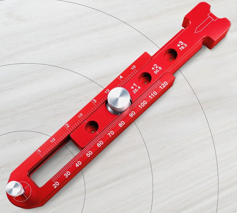 SlogPith Woodworking Compass Scriber, Portable Aluminum Alloy Woodworking Compass Tool, Adjustable Metric/Inch Arc Drawing Ruler Circle Drawing Ruler Marking Gauge Circle Marking Tool (mini) - Image 1